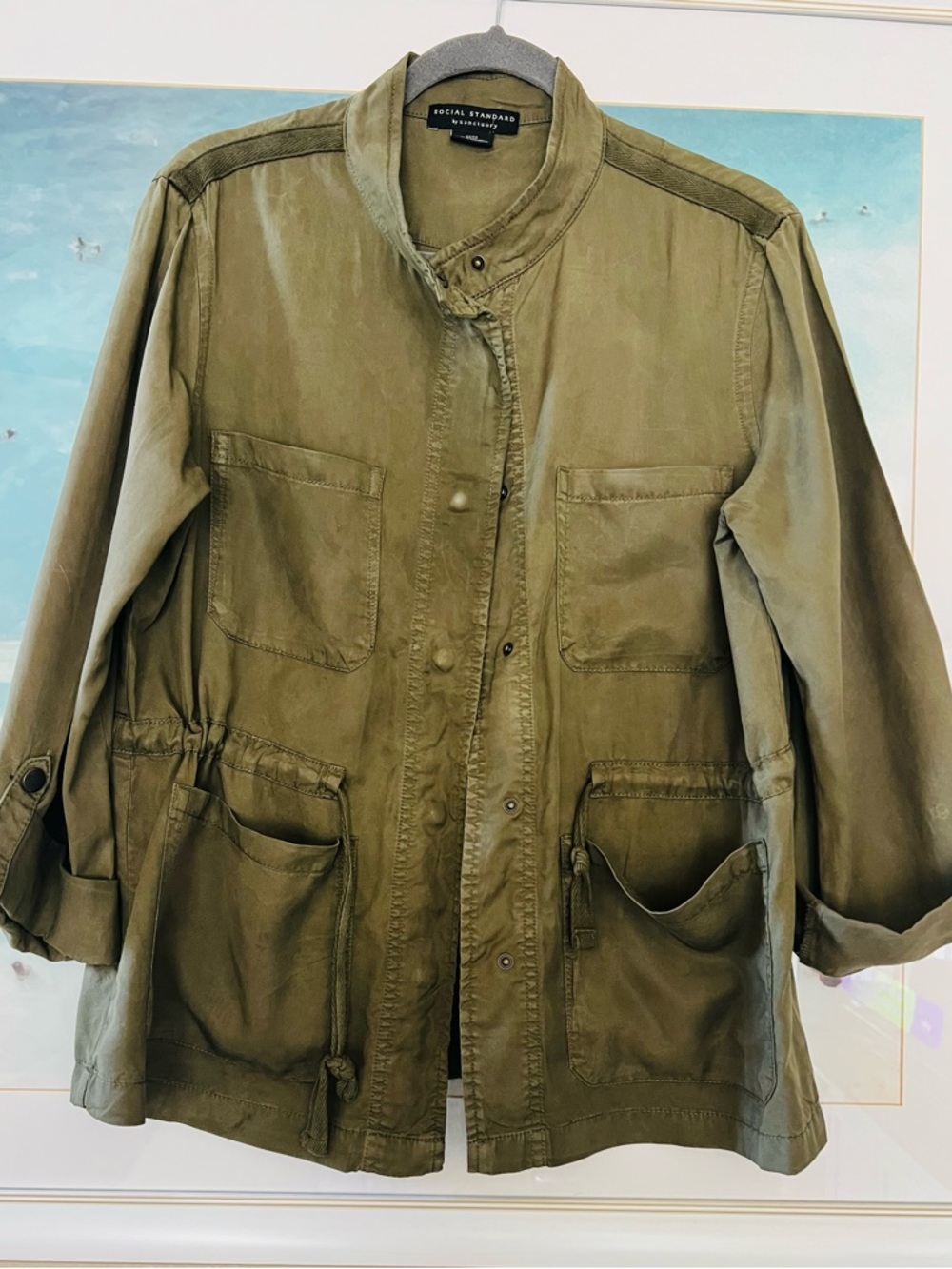 Social Standard by Sanctuary Olive Utility Jacket Sz Med